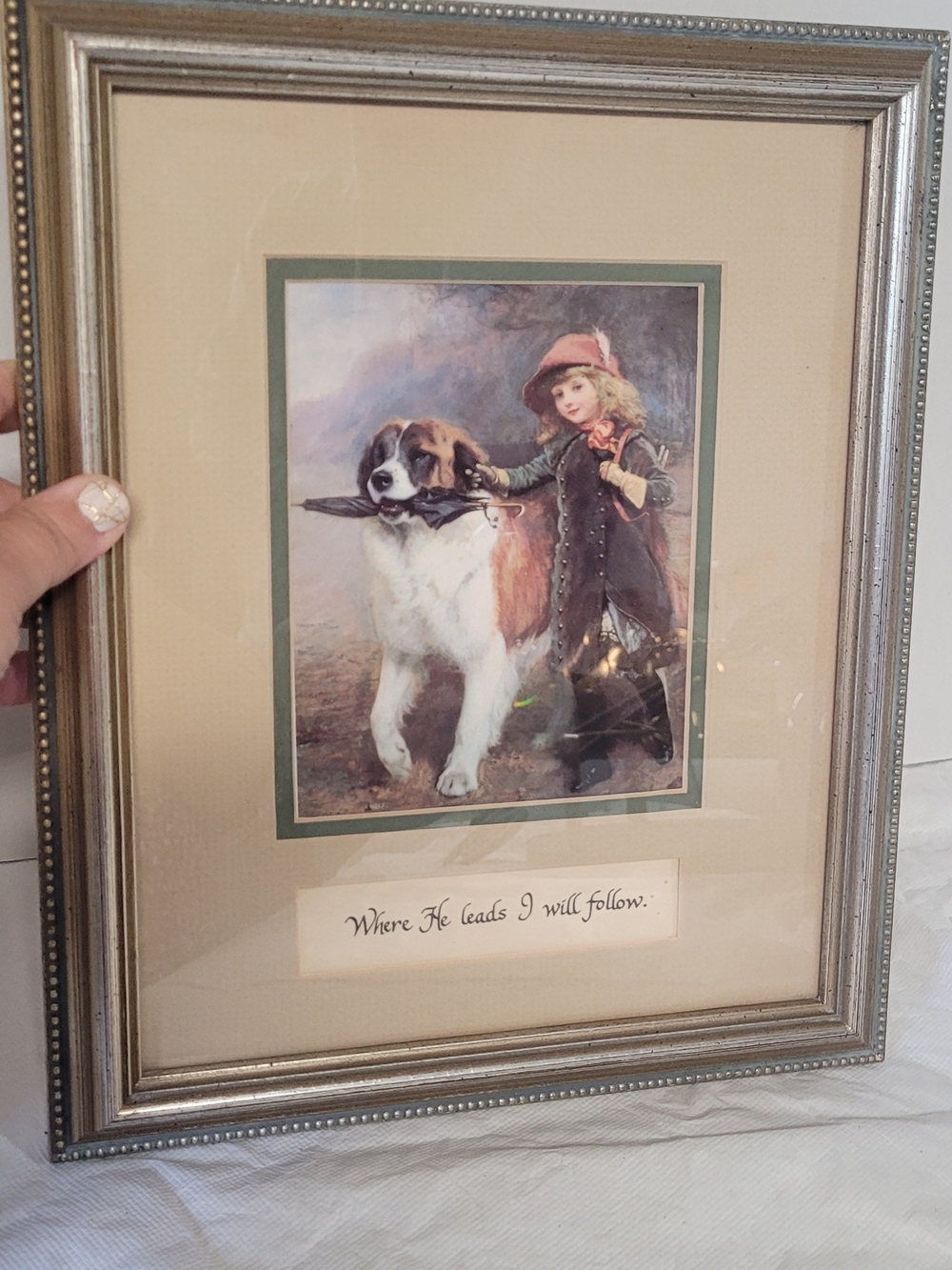 St. Bernard Dog Wall Art Print in Beige and Brown - Pets Dog Decor